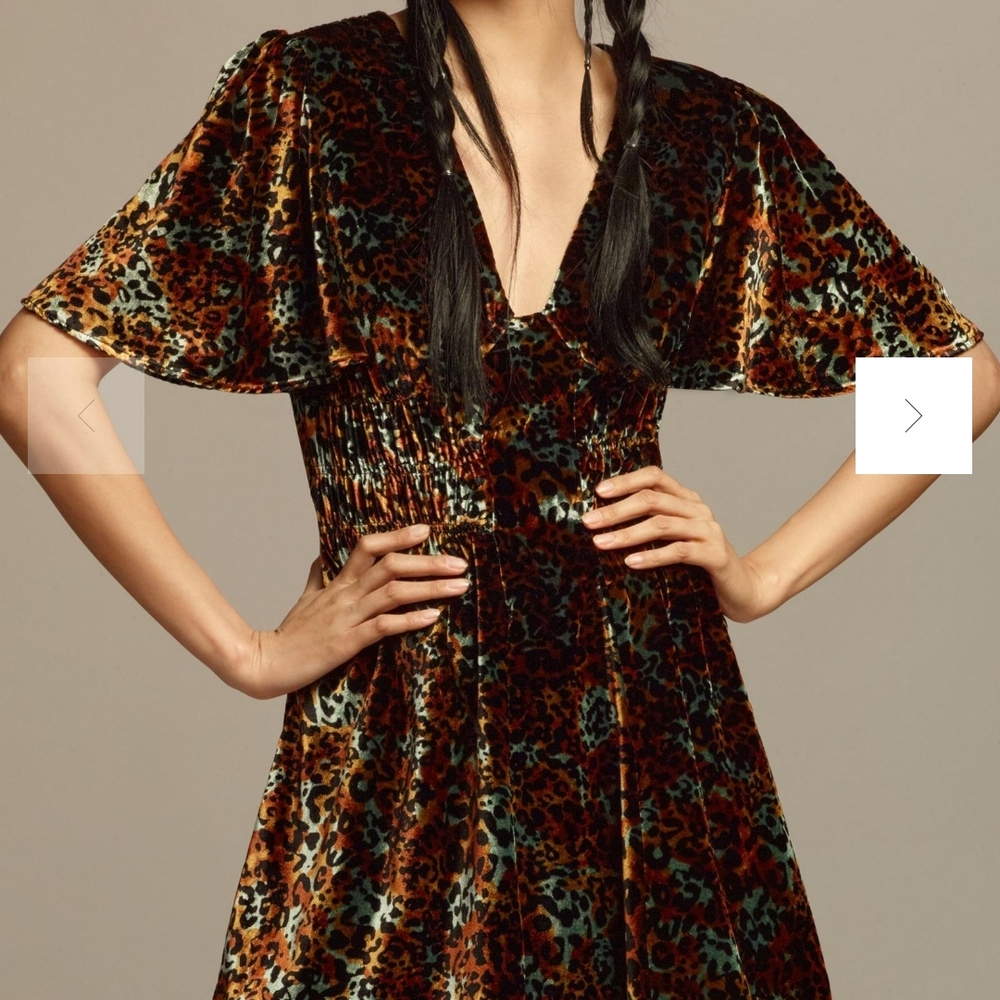 Anthropologie Leopard Print Mini Dress
